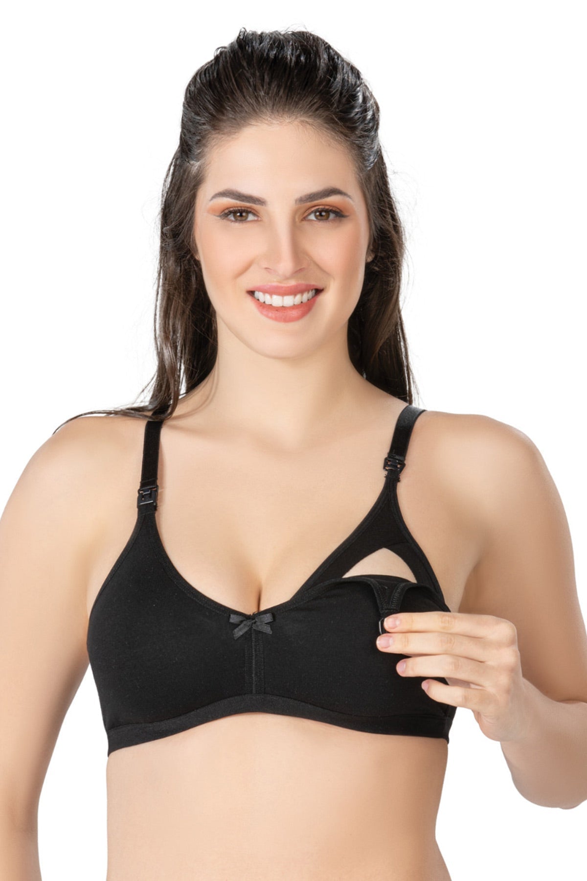 Ecru seamless maternity and nursing bra