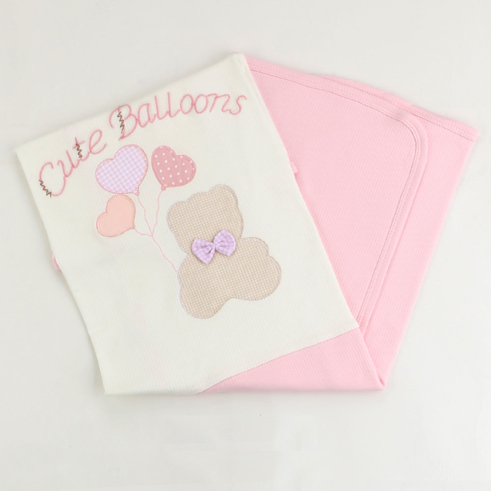 Shopymommy 001.1120 Pink Cute Balloons Patterned Baby Blanket