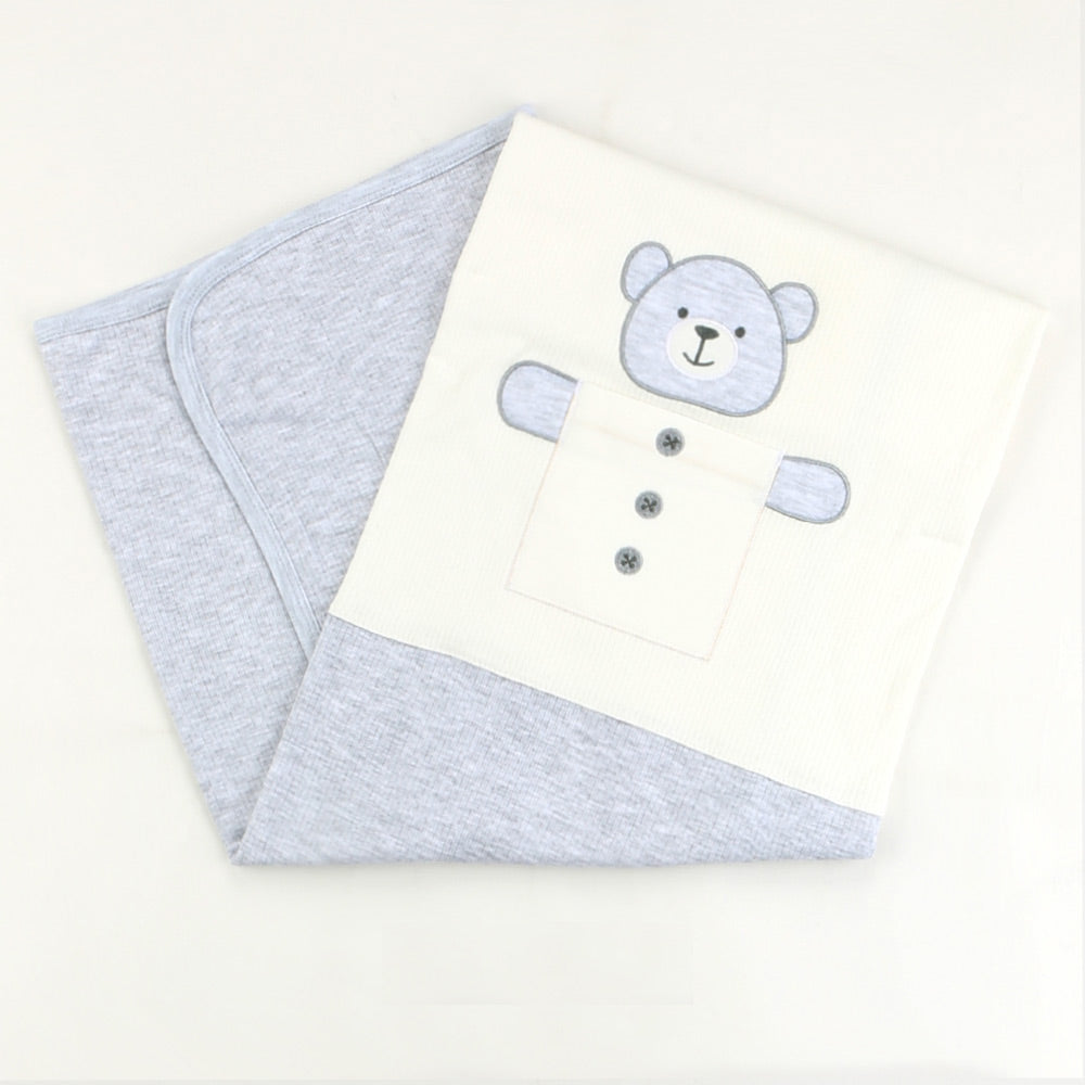 Shopymommy 001.9182 Gray Bear Patterned Baby Blanket