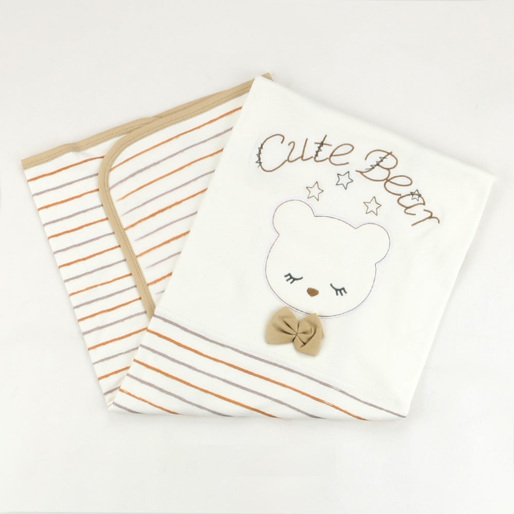 Shopymommy 001.9183 Coffee Cute Bear Patterned Baby Blanket