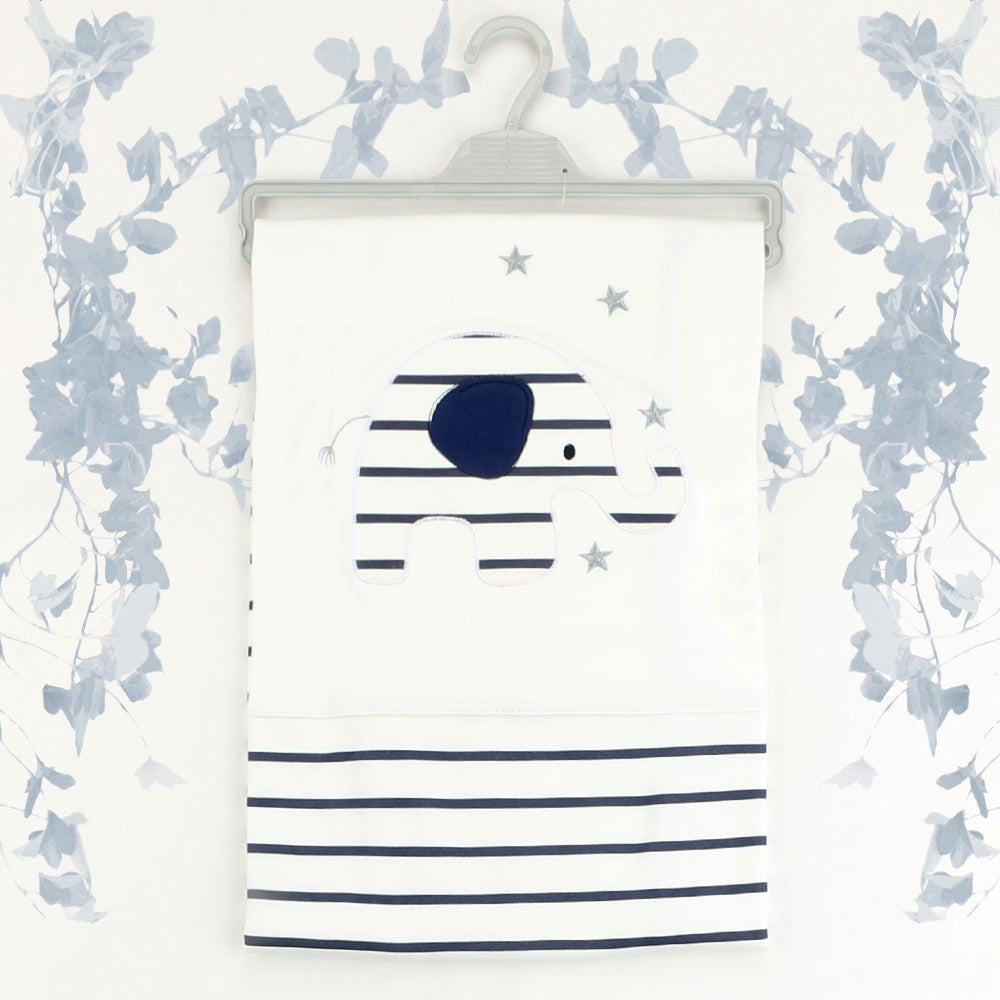 Shopymommy 001.9185 Navy Blue Elephant Patterned Baby Blanket