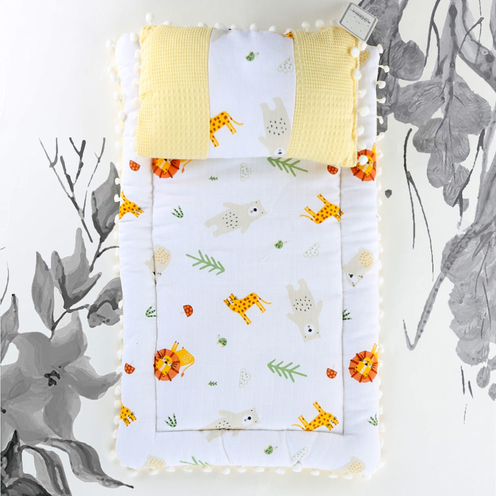 Shoppymommy 001.9214 Yellow Muslin Fabric Baby Changing Cushion