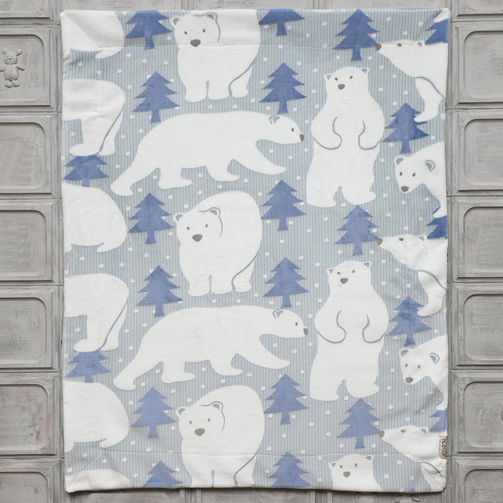 Shoppymommy 047.95265.01 Polar Bear Design Baby Blanket for Boys Blue