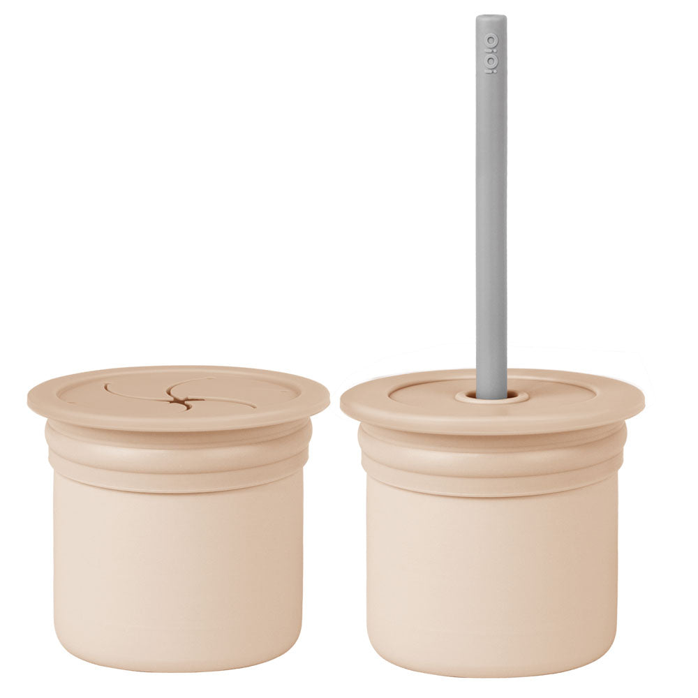 Shopymommy 063.1100104 Beige Straw Baby Cup Set (6 Months+)