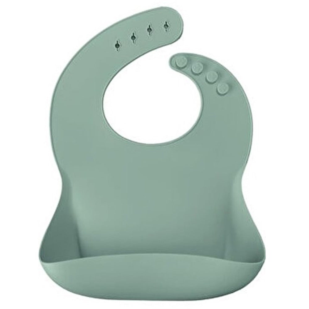 Shopymommy 063.1300008 Adjustable Neck Silicone Basics Baby Bib Green (6 Months+)