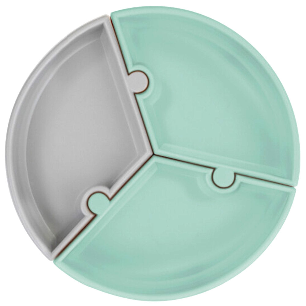 Shopymommy 063.1390008 Green Vacuum Base Puzzle Baby Feeding Plate (6 Months+)