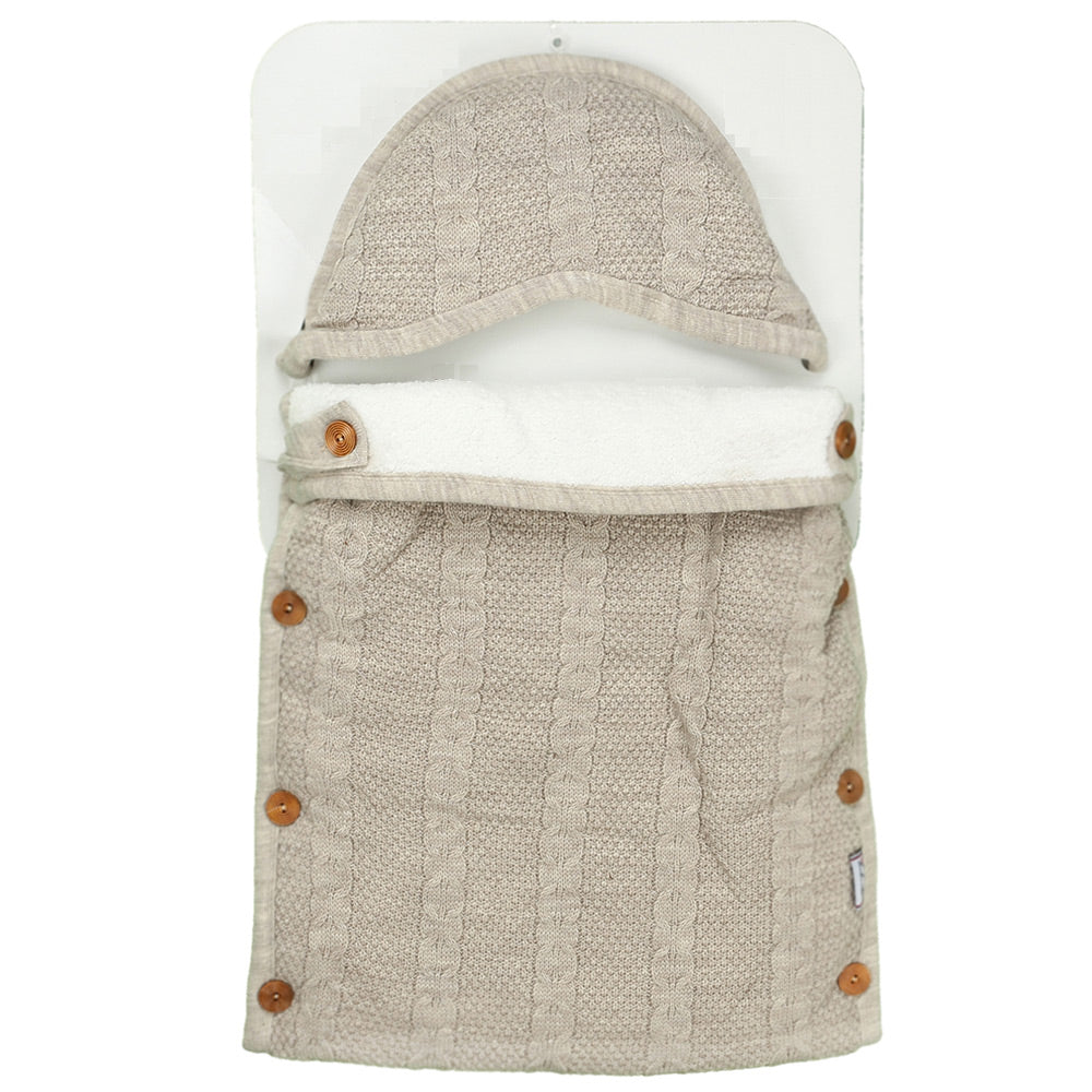 Shoppymommy 224.4560 Beige Color Knit Baby Swaddle Wrap