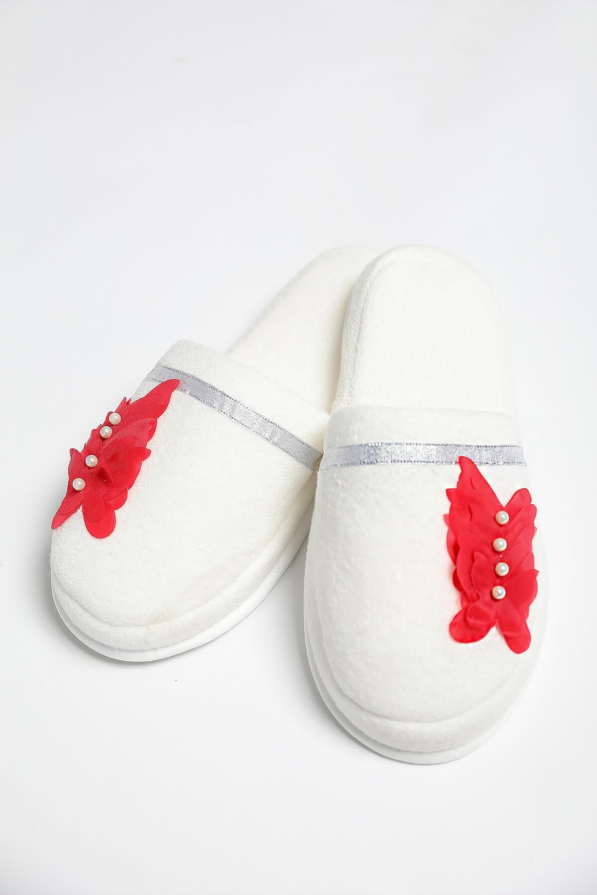 Shopymommy 757102 Butterfly Maternity Crown & Maternity Slippers Set Red