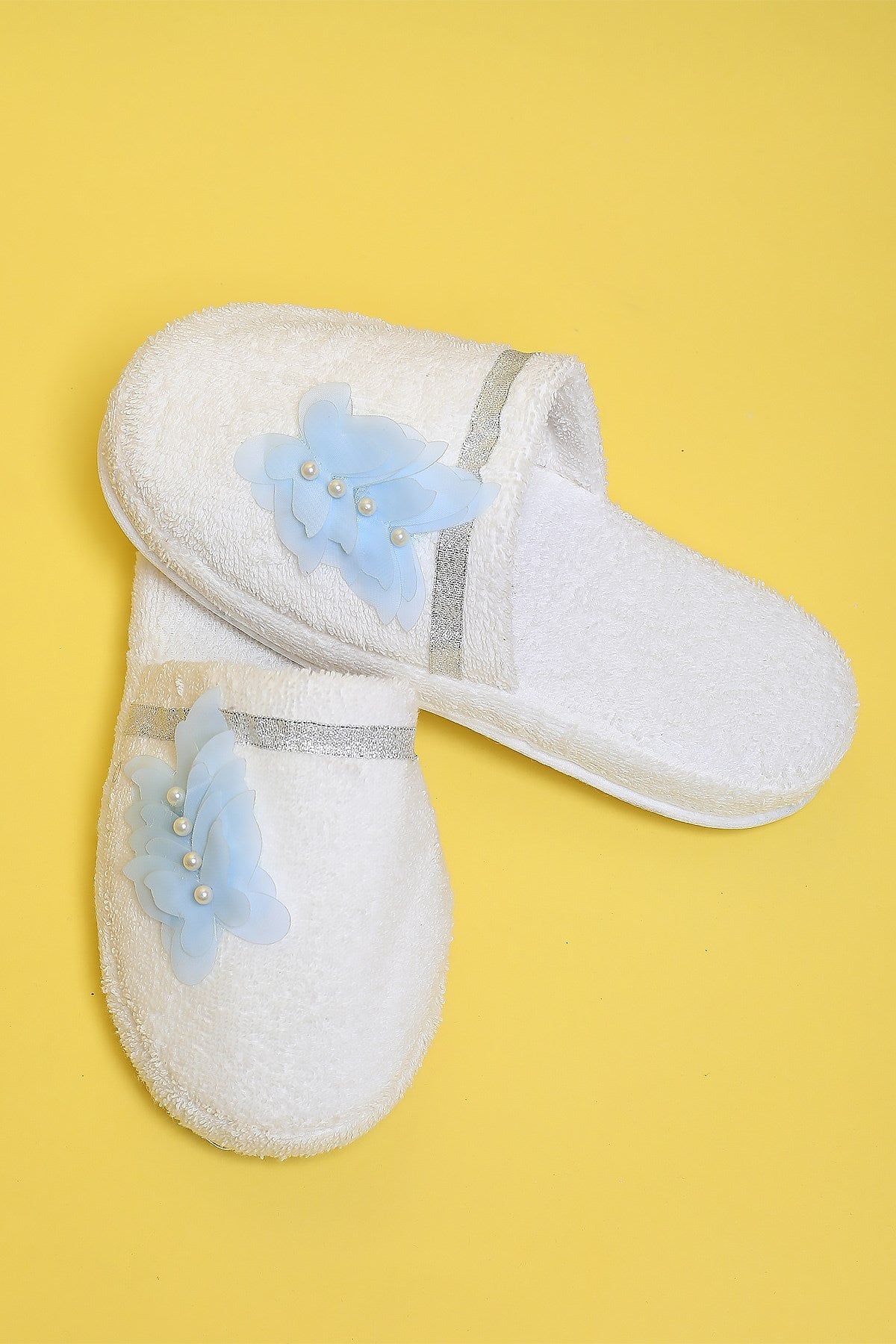 Shopymommy 757102 Butterfly Maternity Crown & Maternity Slippers Set Blue