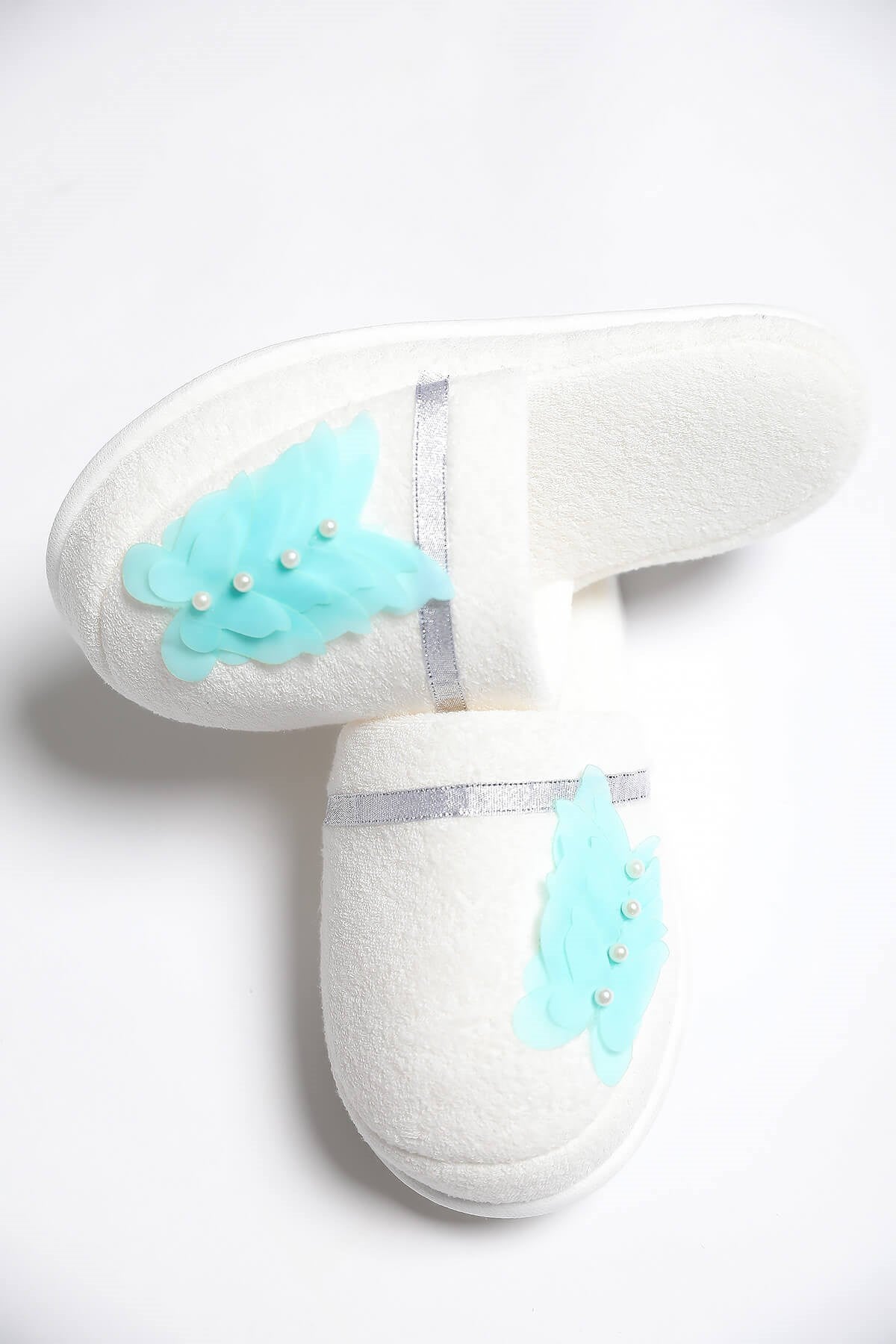 Shopymommy 757102 Butterfly Maternity Crown & Maternity Slippers Set Mint