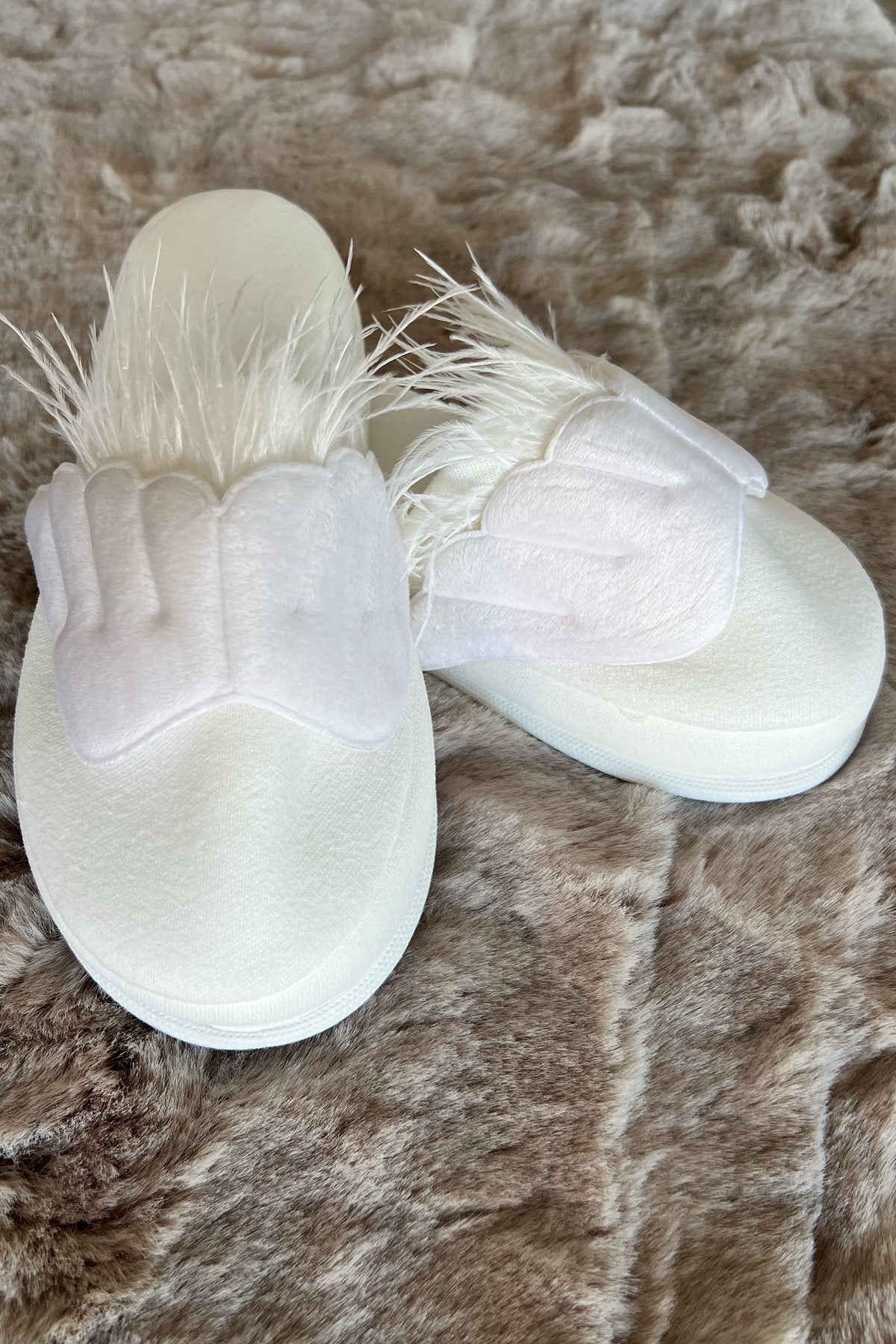 Shopymommy 75007 Angel Wing Maternity Slippers Ecru