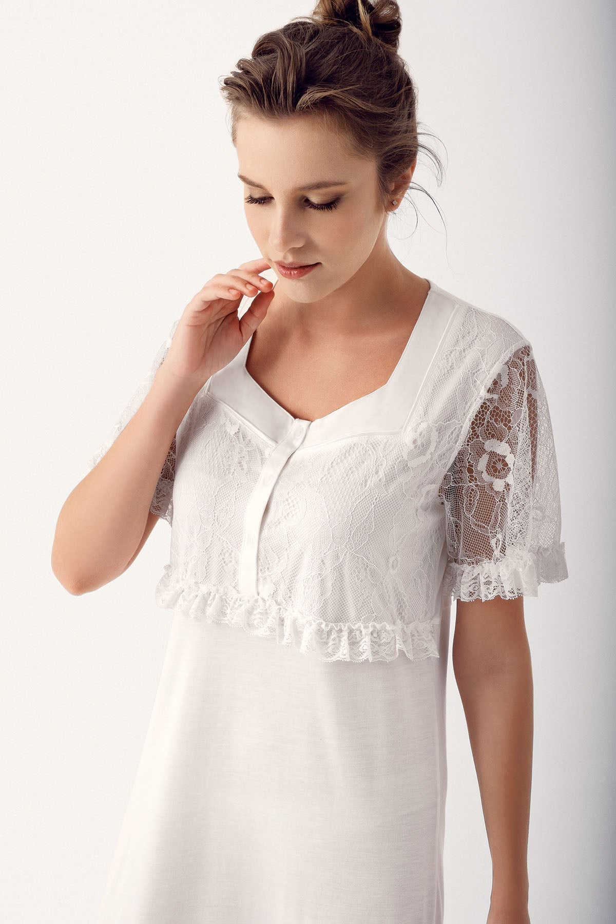 Short sleeve nursing online nightgown