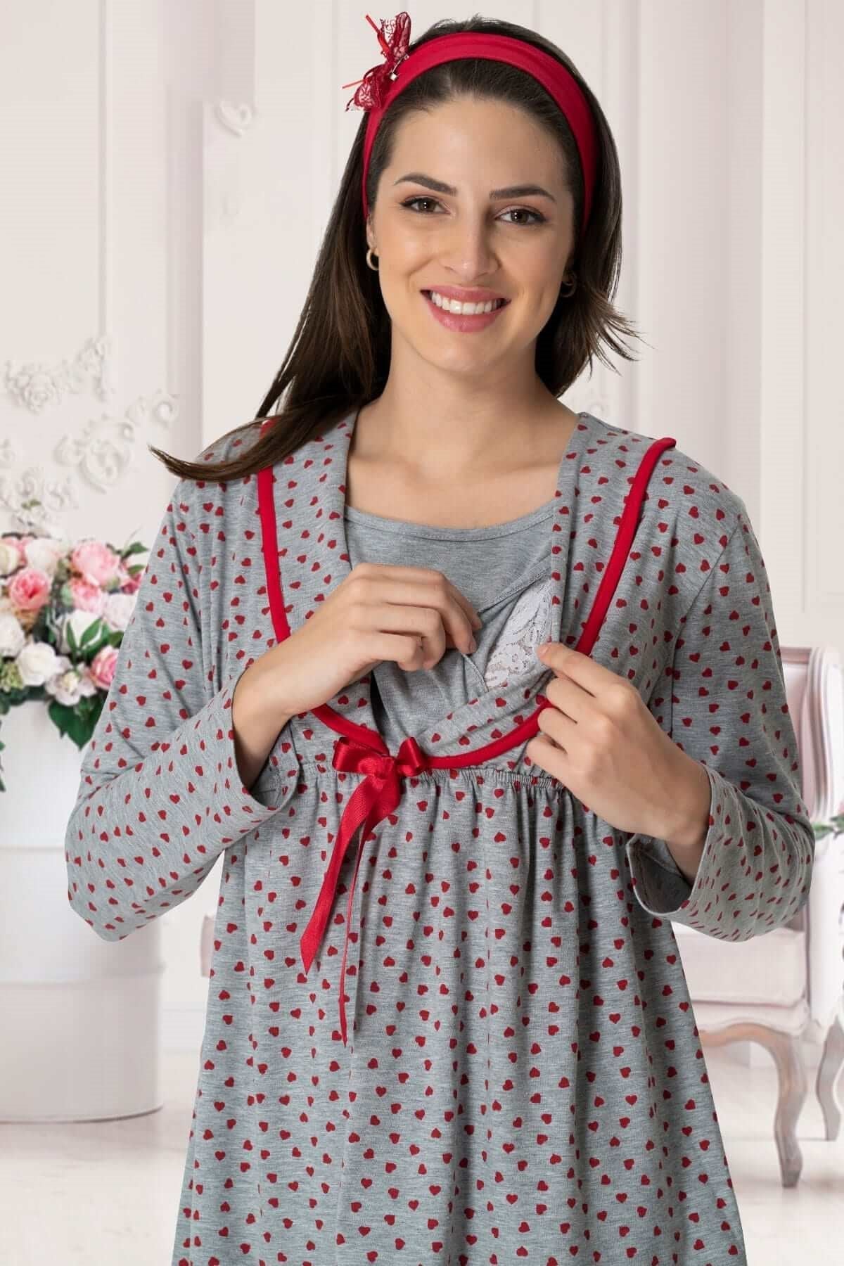 Shopymommy 1556 Maternity & Nursing Pajamas