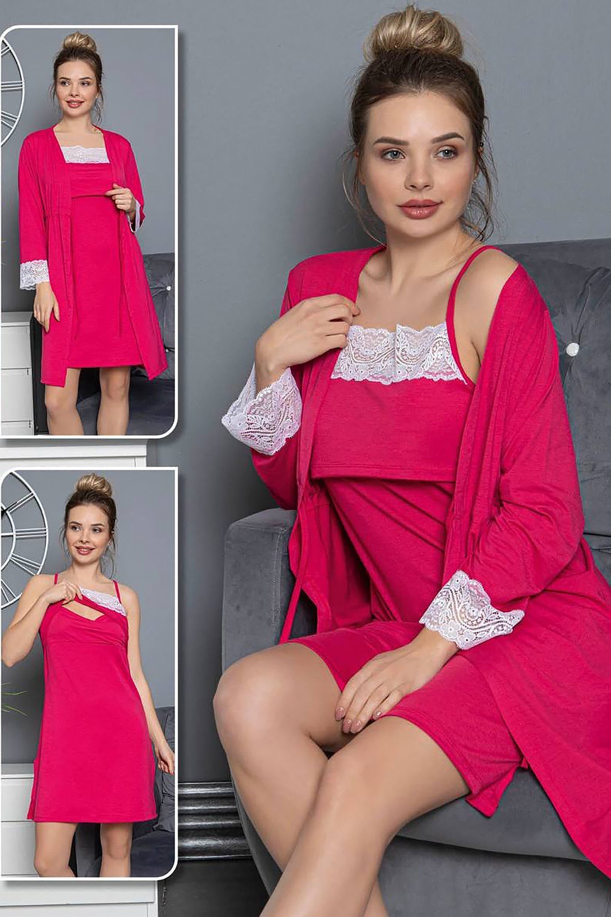 Maternity & Nursing Nightgowns With Robes