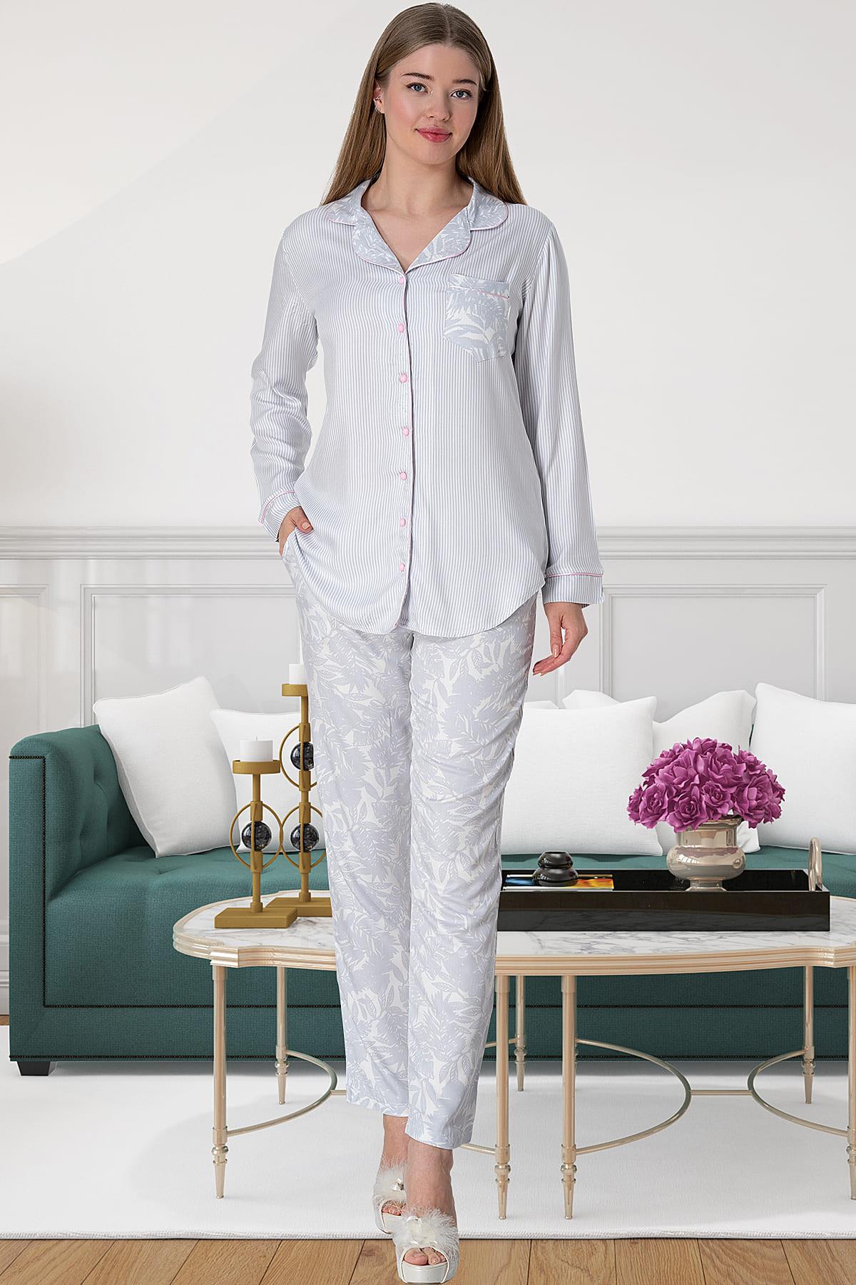 Shopymommy 5143 Woven Maternity & Nursing Pajamas Pink
