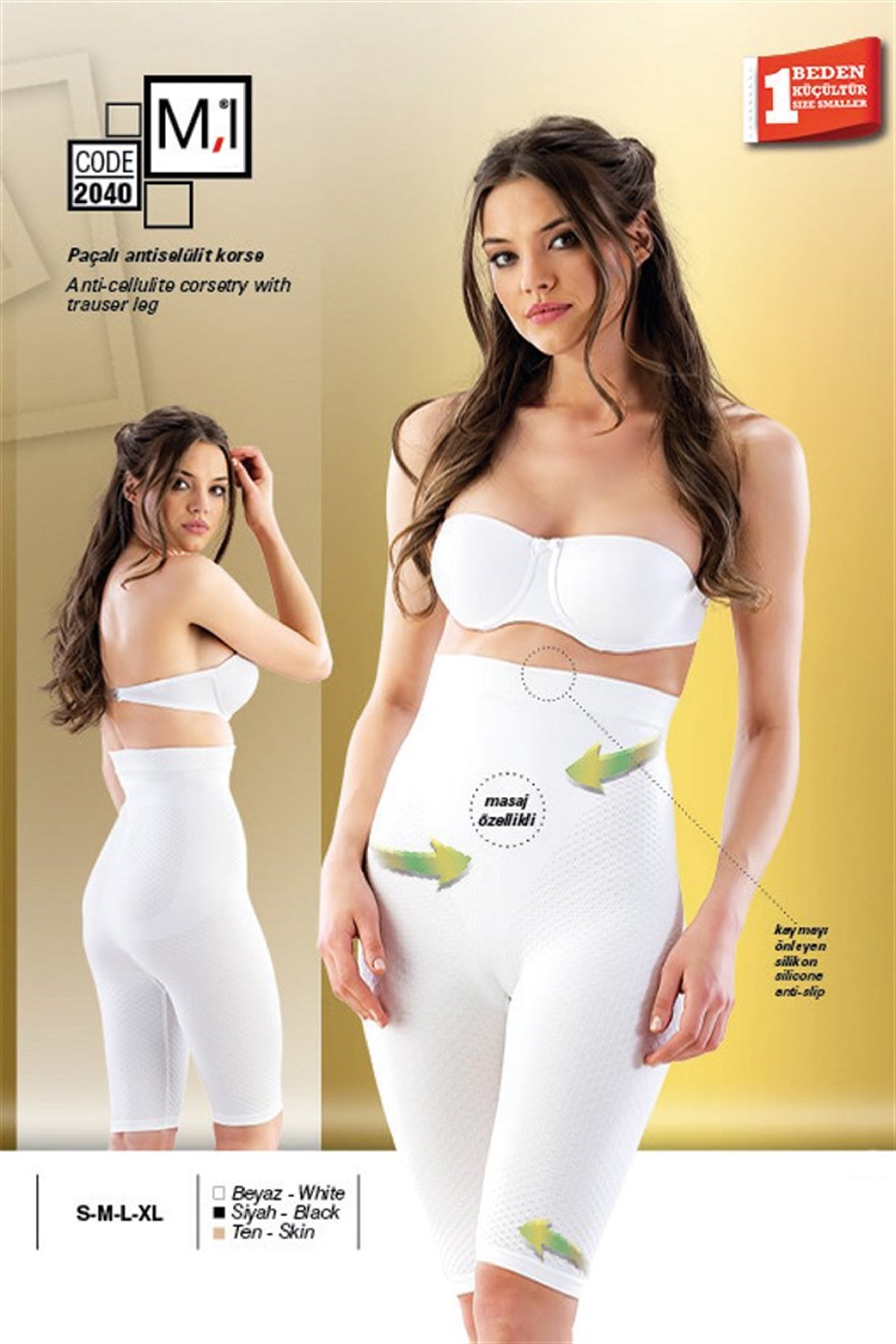 Shopymommy 2040 Seamless Anti Cellulite Long Johns Boxer Postpartum Corset